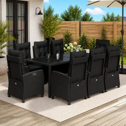 Compact and Stylish 9 Piece Outdoor Dining Set