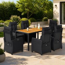Confidently Crafted 7 Piece Black Outdoor Dining Set