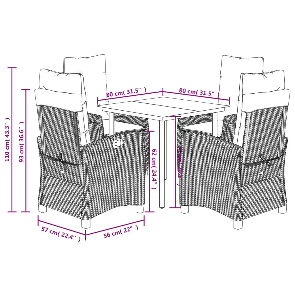 5-Piece Garden Dining Set