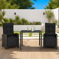 Efficient 3 Piece Outdoor Dining Set in Black