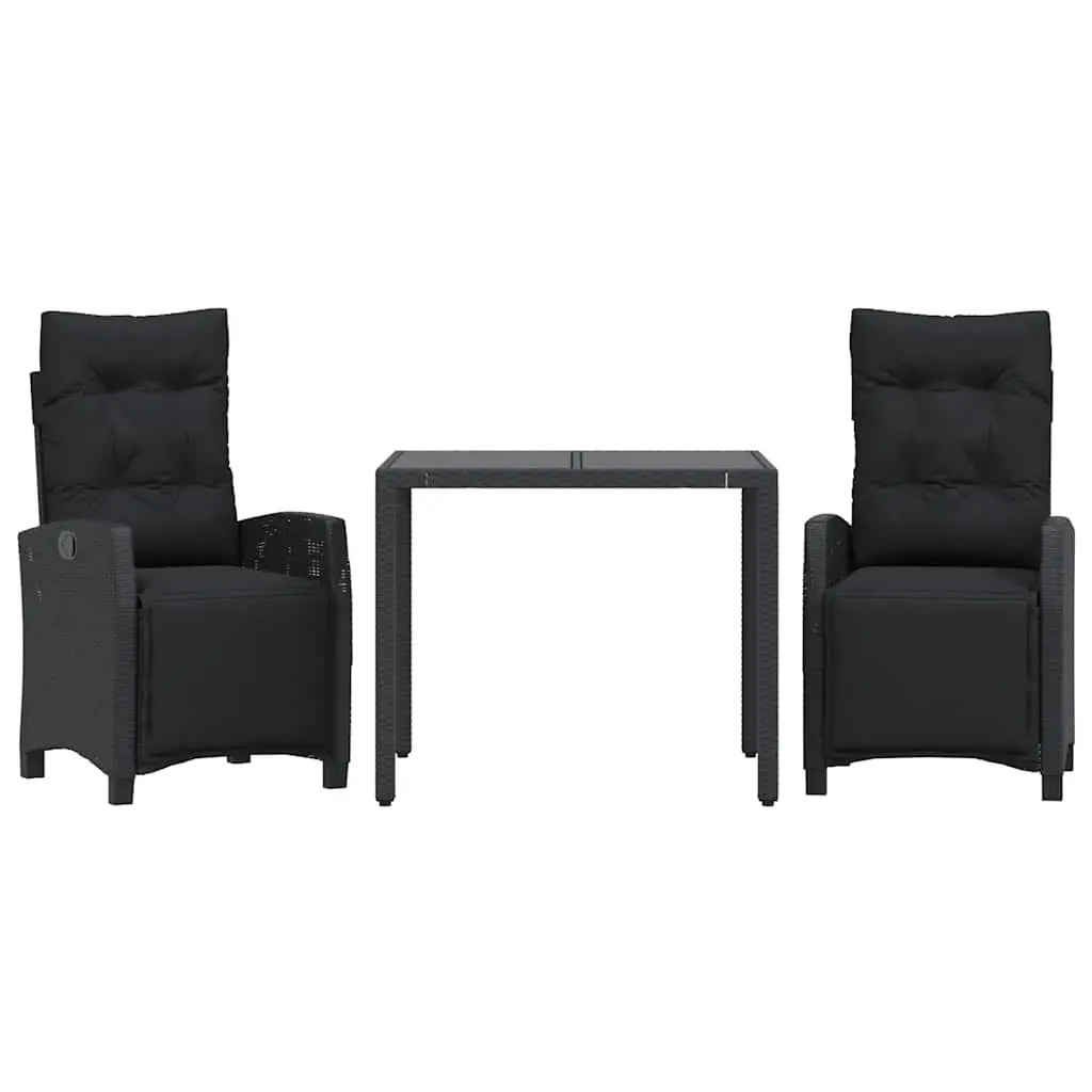 3 Piece Outdoor Dining Set in Black