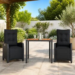 3-Piece Garden Dining Set with Adjustable Chairs