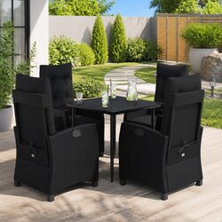 5-Piece Outdoor Dining Set with Cushions - Modern Design