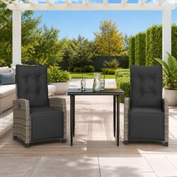 3-Piece Grey Garden Dining Set