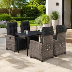Concise 5 Piece Grey Outdoor Dining Set