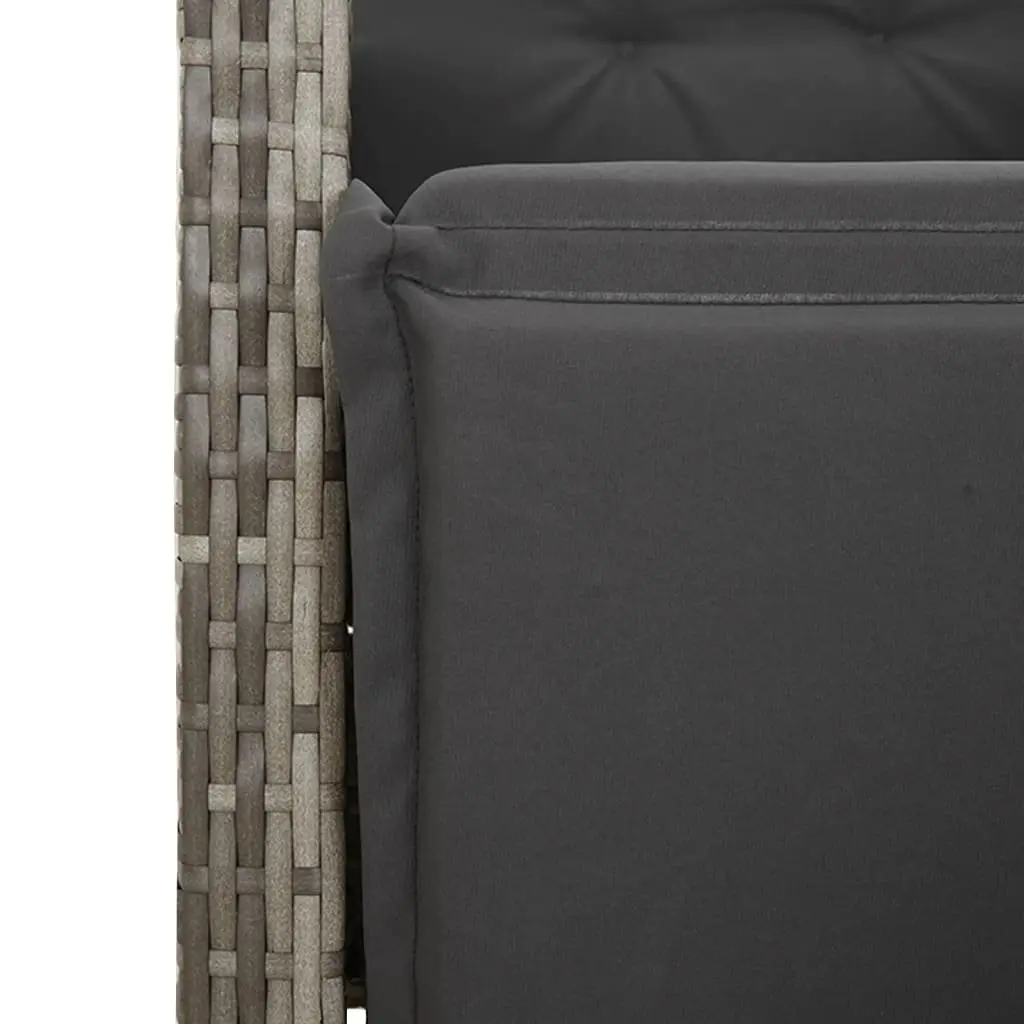 Garden Dining Set Grey 7 Piece Outdoor Furniture PE Rattan Cushioned Seats