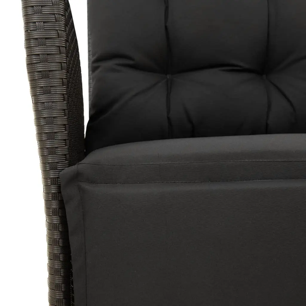 9 Piece Outdoor Garden Dining Set Poly Rattan Black Chairs Table Cushions Patio