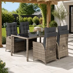 5 Piece Grey Garden Dining Set – Simple & Stylish