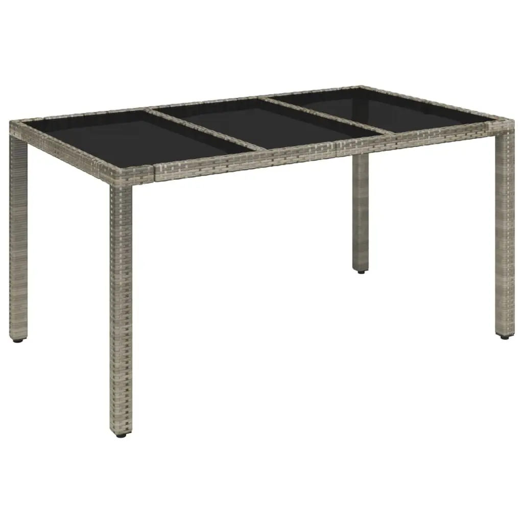 Garden Dining Set 5 Piece Outdoor Furniture Grey Poly Rattan Patio Table Chairs
