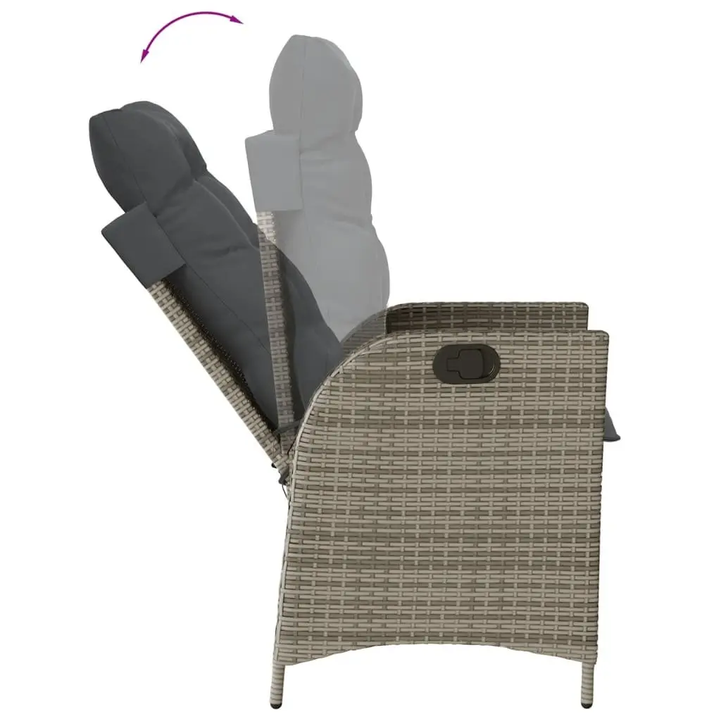 Garden Dining Set 5 Piece Outdoor Furniture Grey Poly Rattan Patio Table Chairs