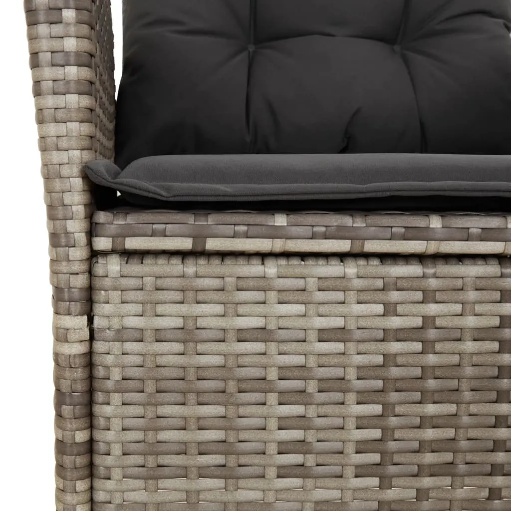 Garden Dining Set Grey 9 Piece Outdoor Furniture Poly Rattan with Cushions