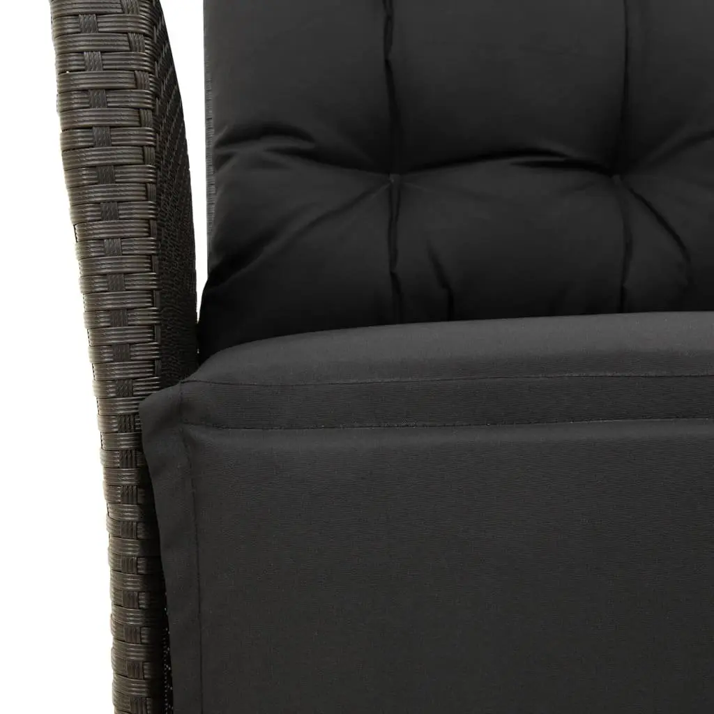 Garden Dining Set Black 5 Piece Outdoor Furniture Poly Rattan with Cushions