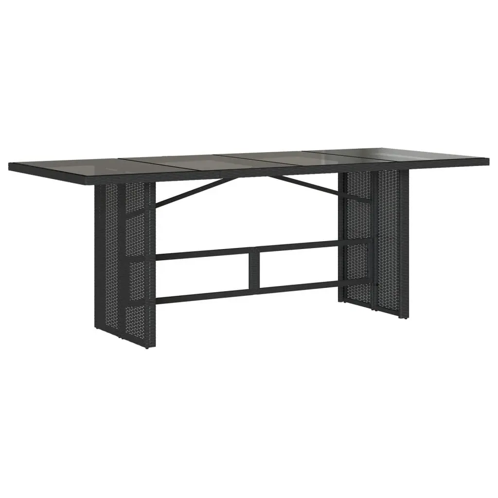 7 Piece Black Rattan Garden Set for Outdoor Dining