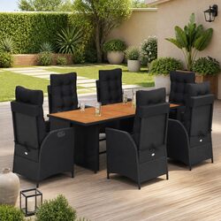 Compact 7 Piece Garden Dining Set for Outdoors