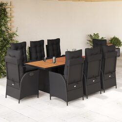 Concise 9 Piece Outdoor Dining Set for Relaxation