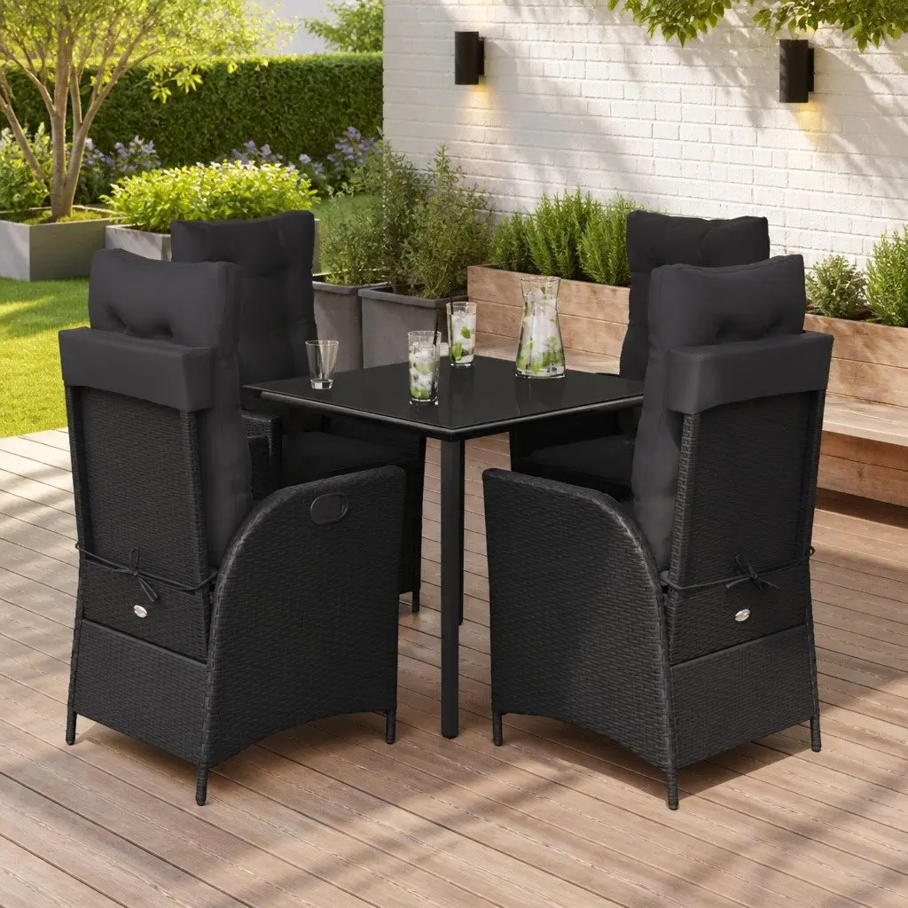 5-Piece Garden Dining Set with Cushions