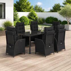 Concise 7 Piece Outdoor Dining Set with Cushions