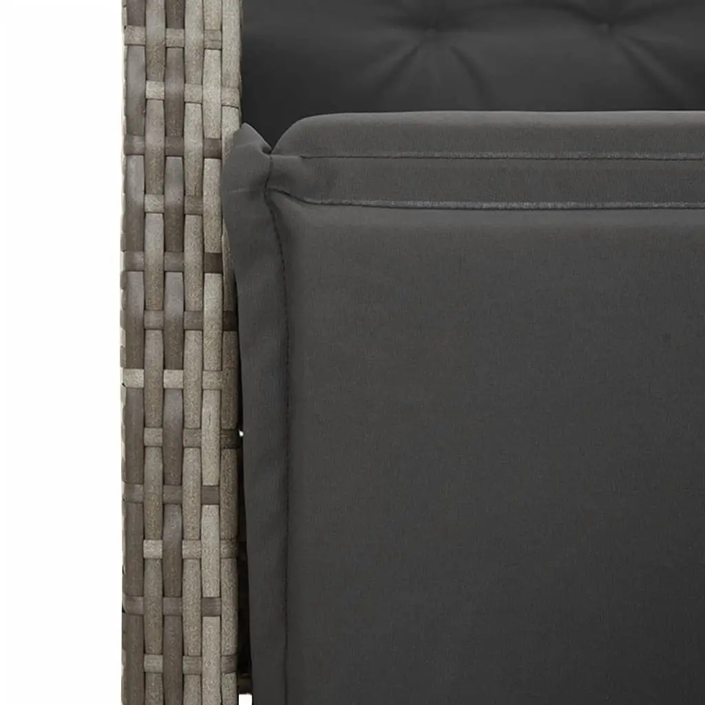 Garden Dining Set 5 Piece Outdoor Furniture Grey Poly Rattan Table Chairs