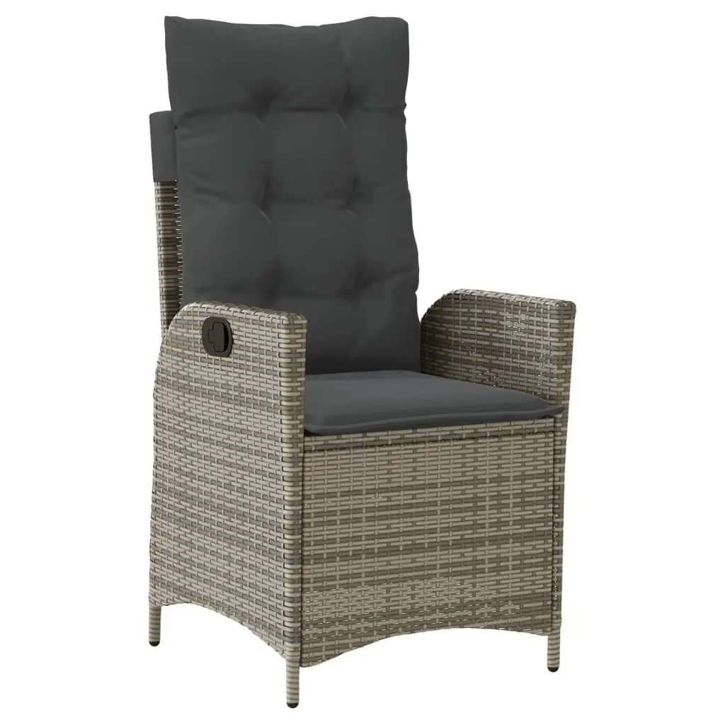 Garden Dining Set 5 Piece Outdoor Furniture Grey Poly Rattan with Cushions Patio
