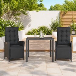 Compact and Stylish Black Outdoor Dining Set for Gardens