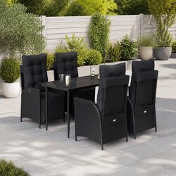 5-Piece Black Dining Set for Outdoor Enjoyment