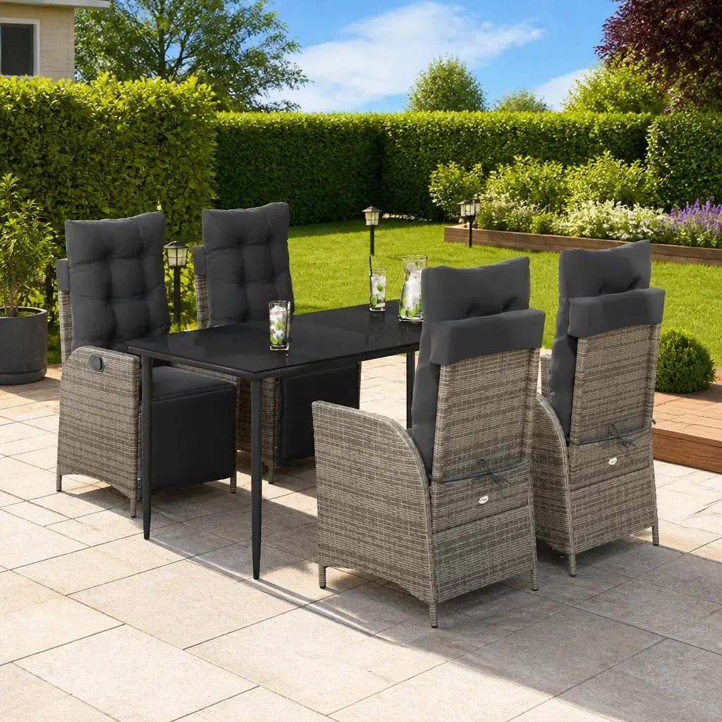 5 Piece Outdoor Dining Set in Grey