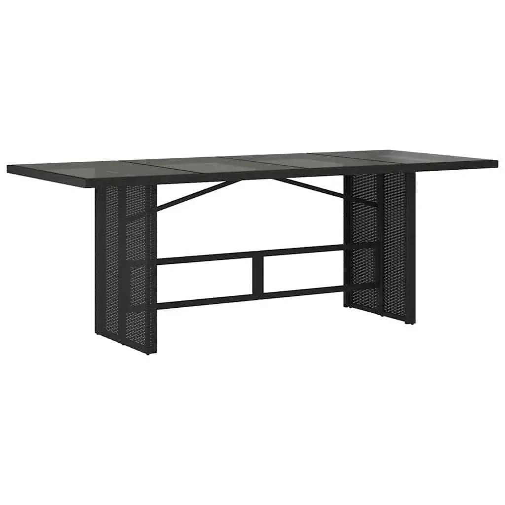 Outdoor Dining Set 9 Piece Garden Furniture Table Chairs Black Poly Rattan