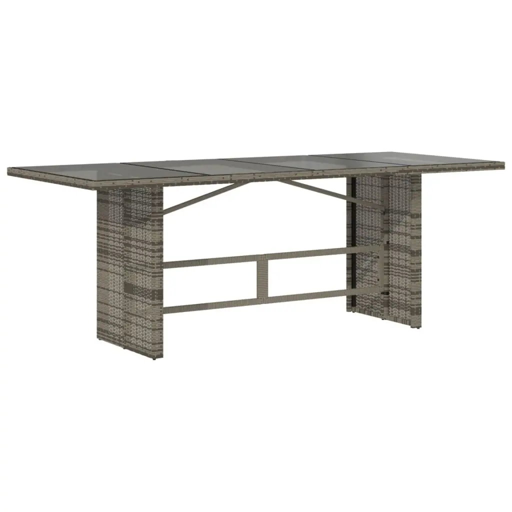 Outdoor Dining Set 9 Piece Garden Furniture with Cushions Grey Poly Rattan