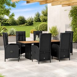 Compact 7 Piece Outdoor Dining Set with Cushions