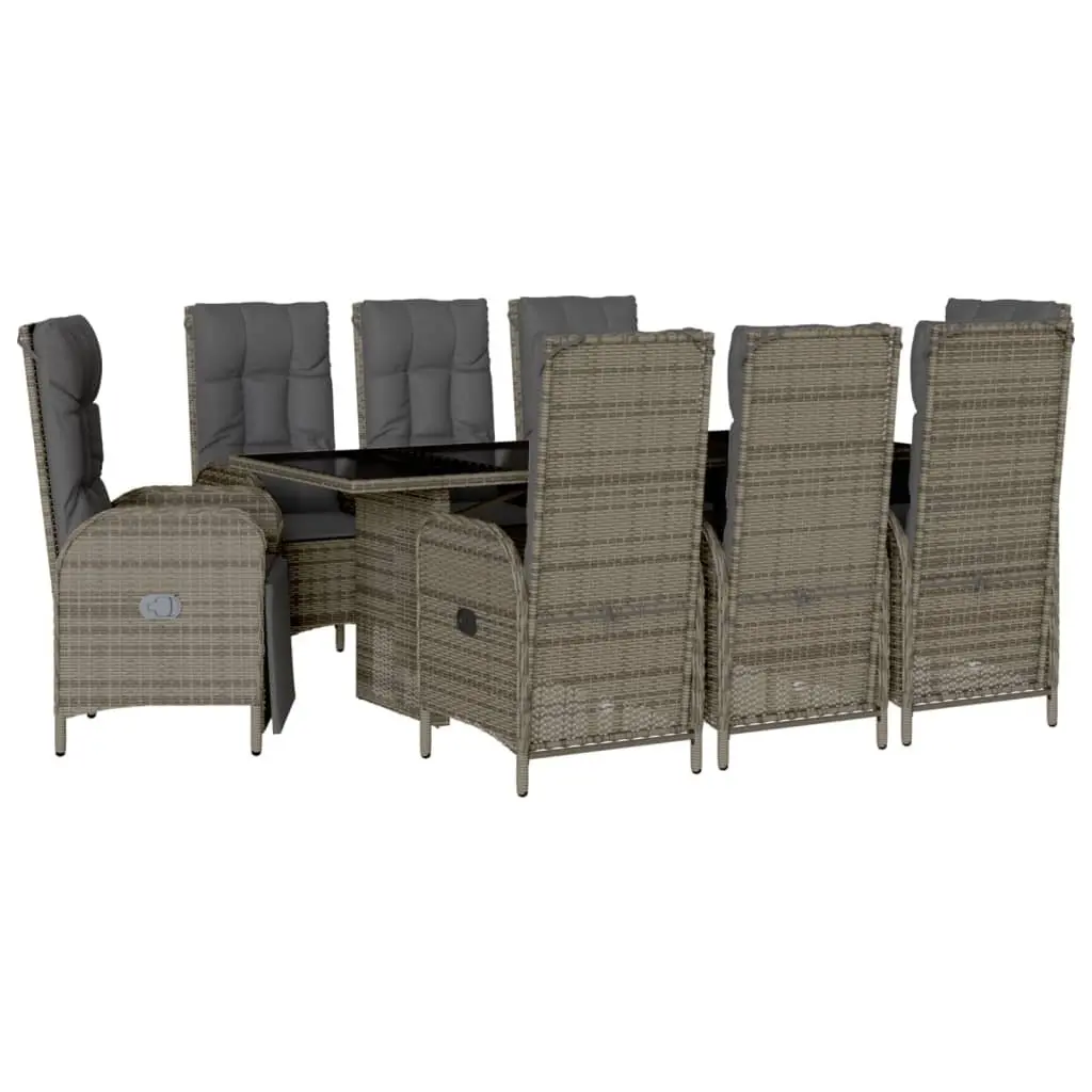 9 Piece Outdoor Dining Set with Adjustable Seats