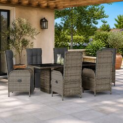 7 Piece Outdoor Dining Set with Cushions – Ready for Use