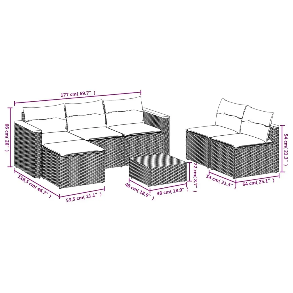 5 Piece Outdoor Garden Sofa Set Black Poly Rattan Furniture Patio Lounge