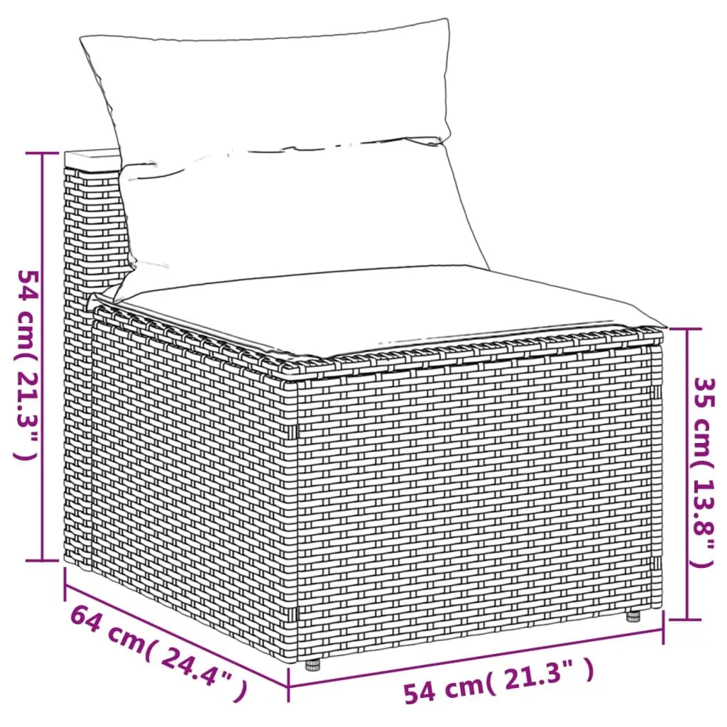 5 Piece Outdoor Garden Sofa Set Black Poly Rattan Furniture Patio Lounge