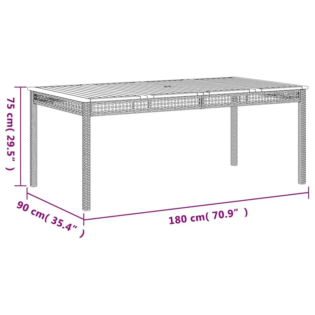 9PieceBlackPatioDiningSetPolyRattanGardenFurnitureTableandCushionedChairsOutdoor