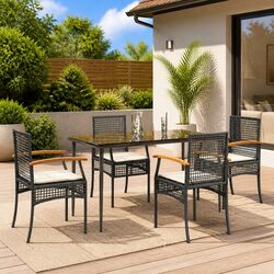 Sleek 5-Piece Garden Dining Set for Outdoor Enjoyment