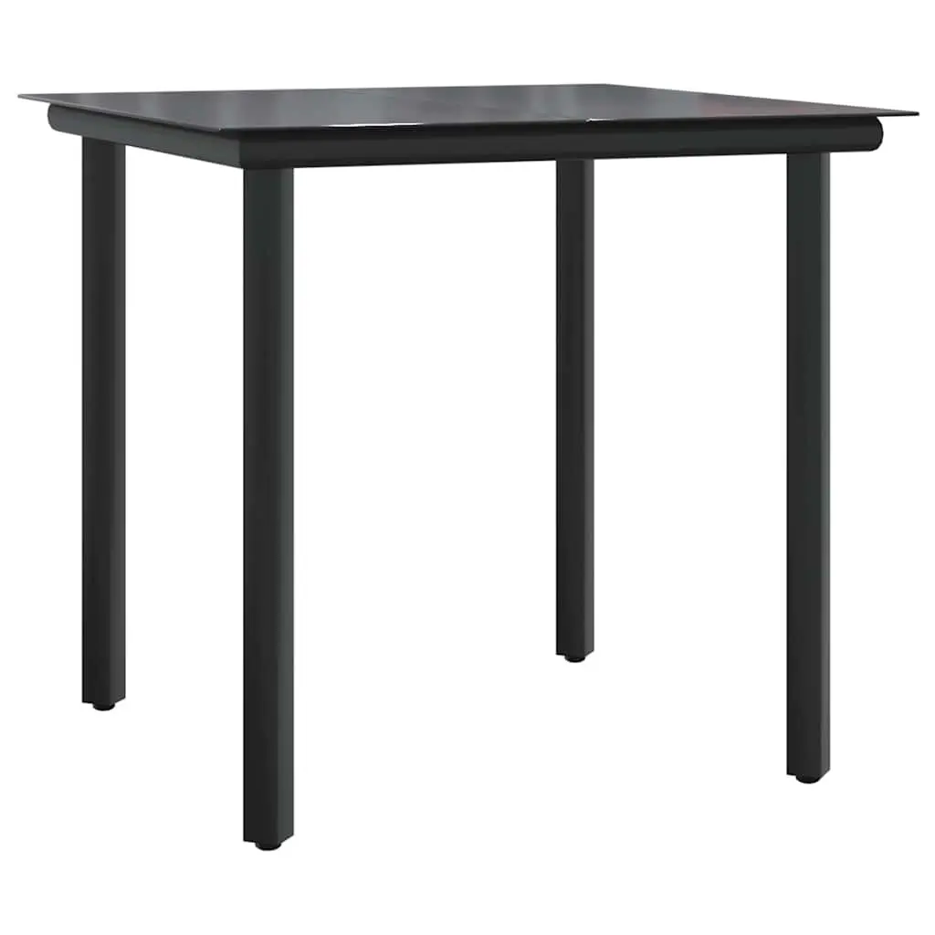 Outdoor Dining Set Black Poly Rattan 5 Piece with Cushions for Garden Patio Table and Chairs