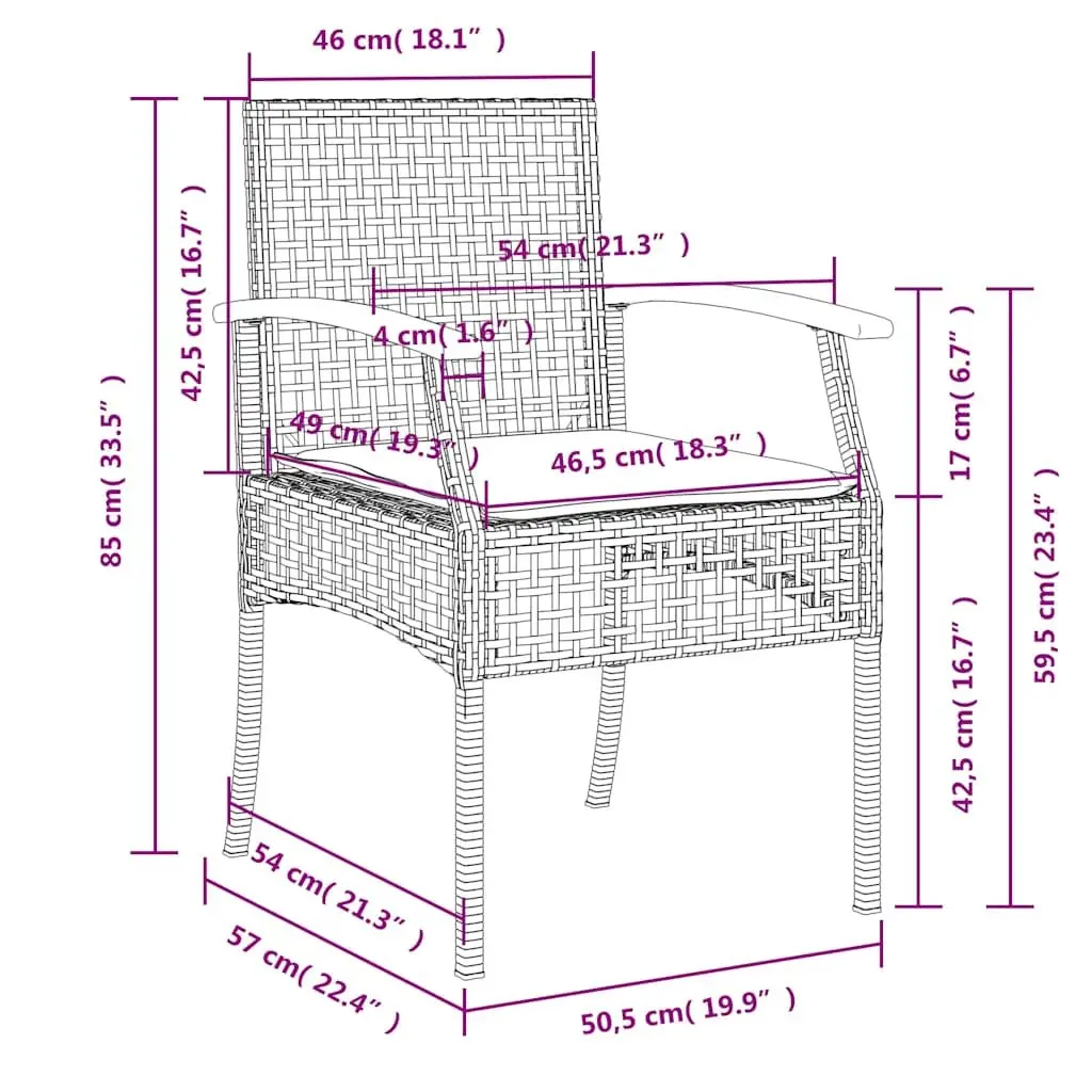 Outdoor Dining Set Black Poly Rattan 5 Piece with Cushions for Garden Patio Table and Chairs