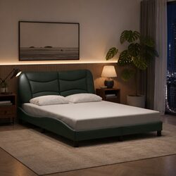 Concise Double Bed Frame with Integrated LED Lights