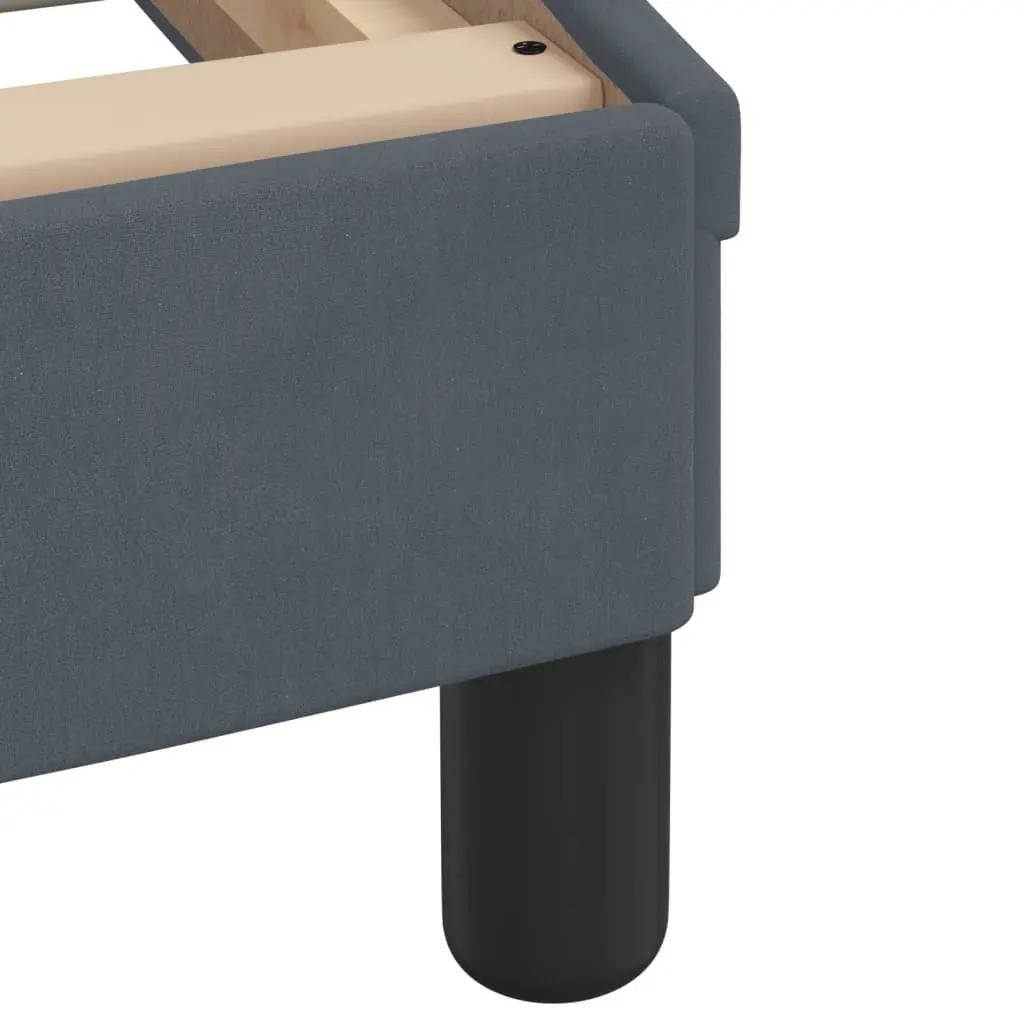 Bed Frame Dark Grey Velvet 90x190 cm LED Lights Slatted Base Headboard