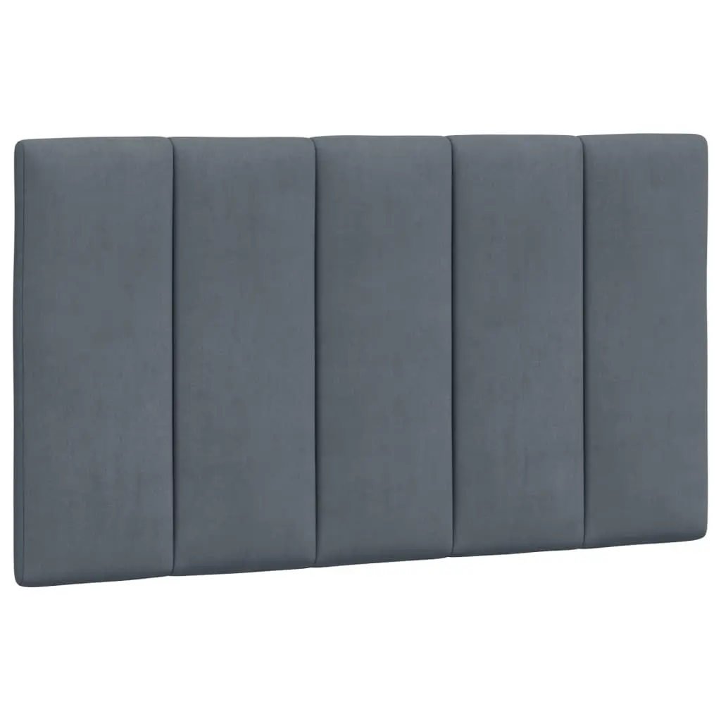 Bed Frame Dark Grey Velvet 90x190 cm LED Lights Slatted Base Headboard