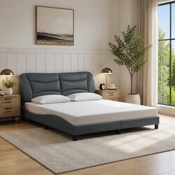 Concise and Modern Queen Bed Frame with LED Lights