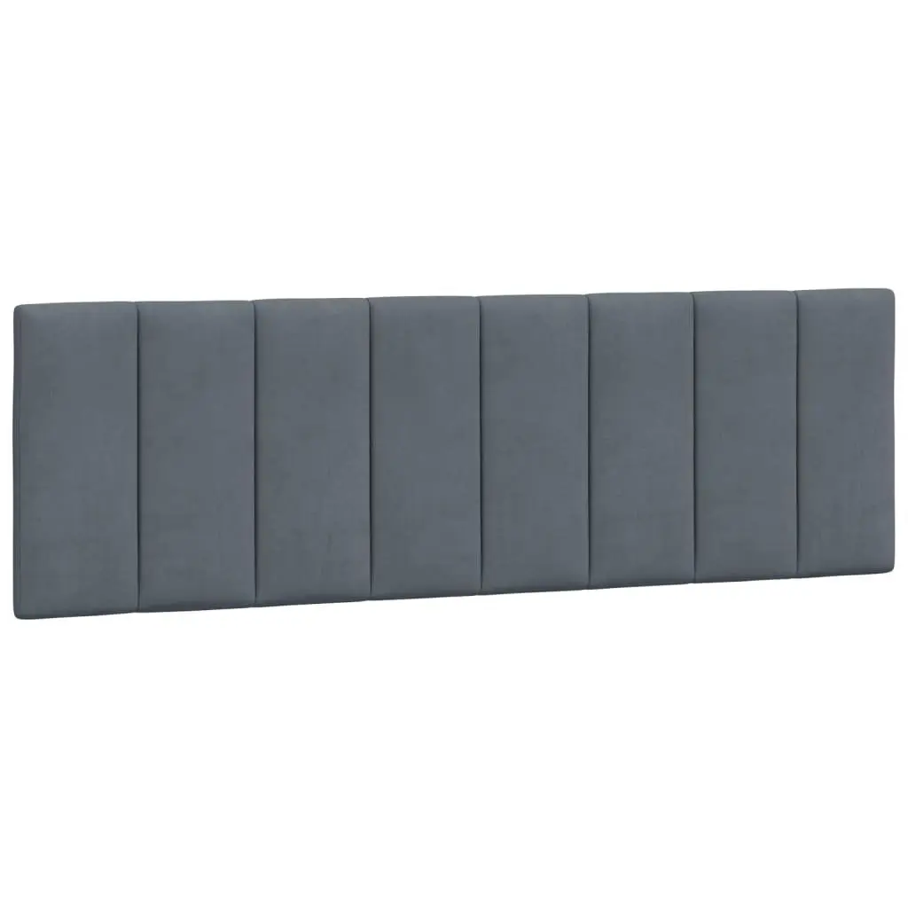 Queen Bed Frame LED Grey Velvet Headboard Plywood Slats Modern Bedroom Furniture
