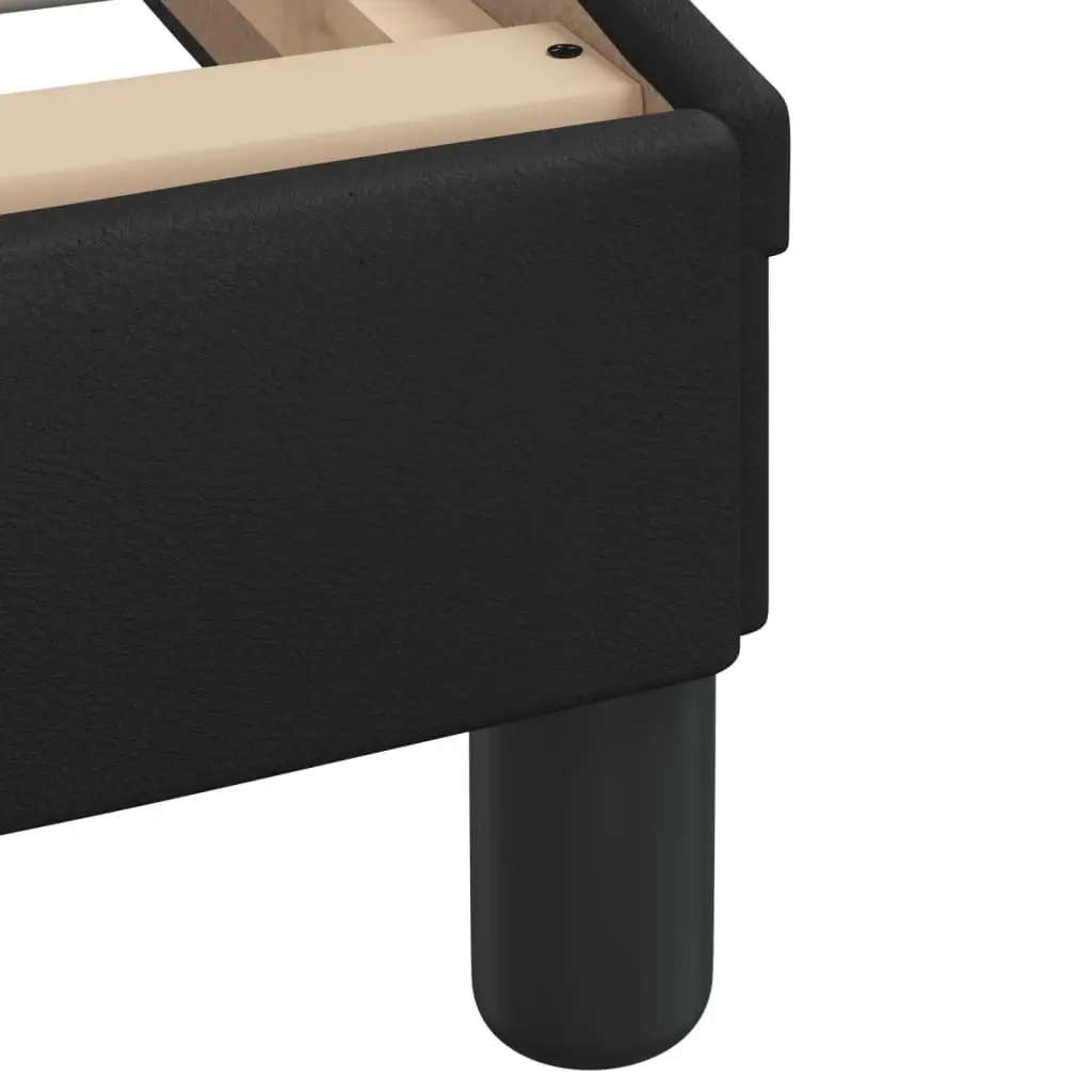 Bed Frame Black 90x190 cm LED Lights Padded Headboard