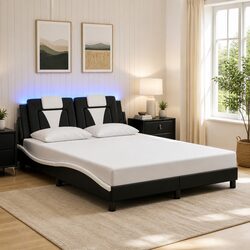 Cozy Bed Frame with LED Lights: Your Stylish Retreat