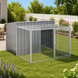 Compact Dog House with Run - Weather Resistant Design
