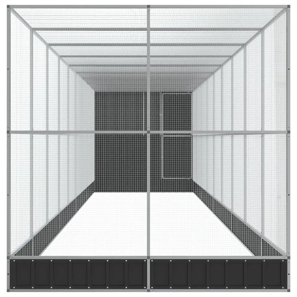 Large Bird Aviary Silver Galvanised Steel Mesh Cage for Parrots with Extension