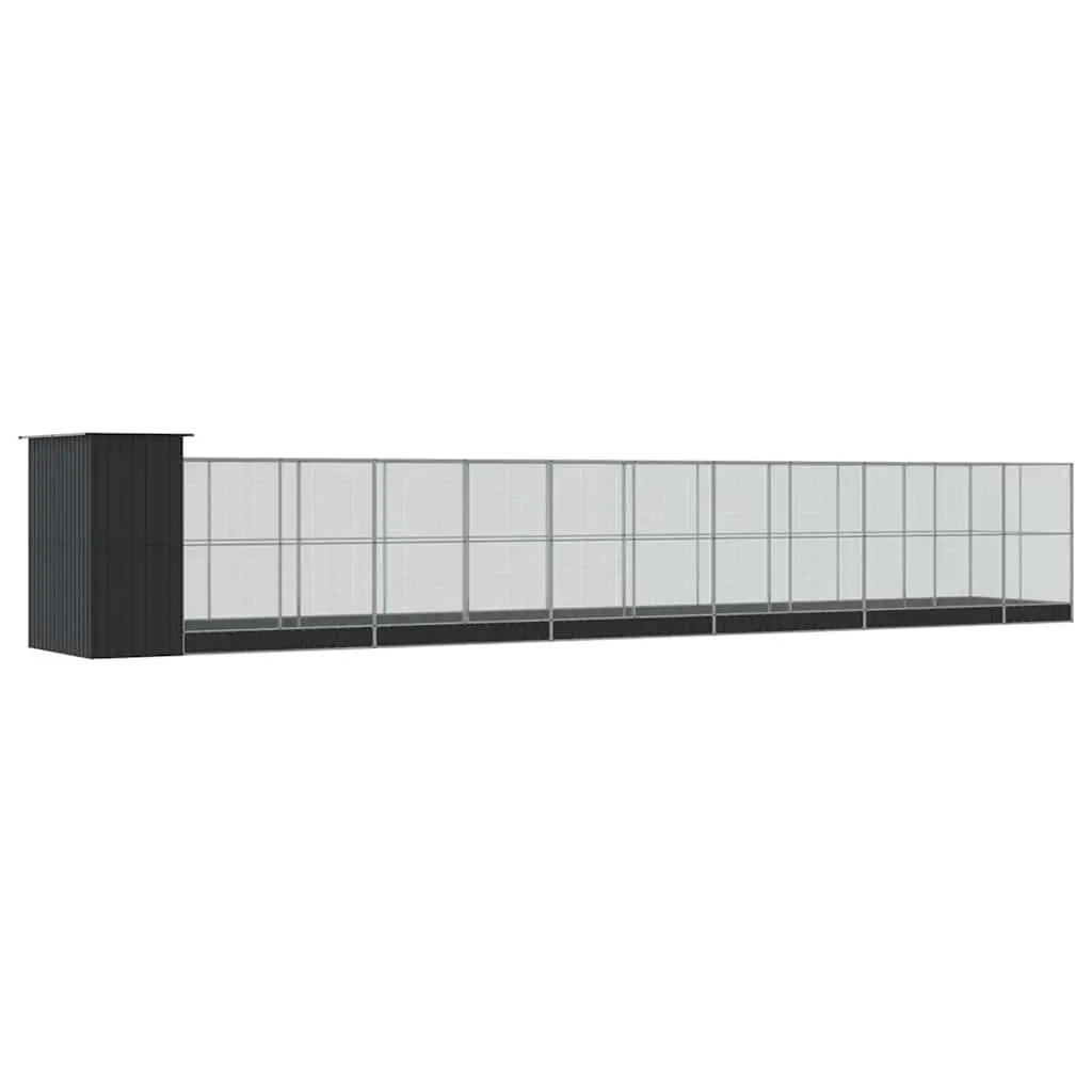Large Aviary Silver Galvanised Steel Frame Outdoor Cage with Extension