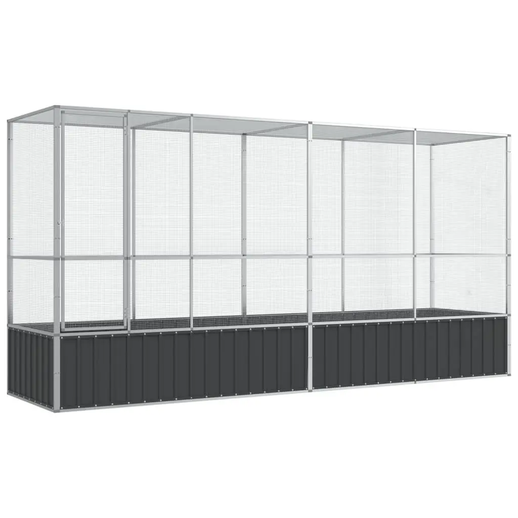 Bird Aviary Silver Large Galvanised Steel Mesh Cage with Extension