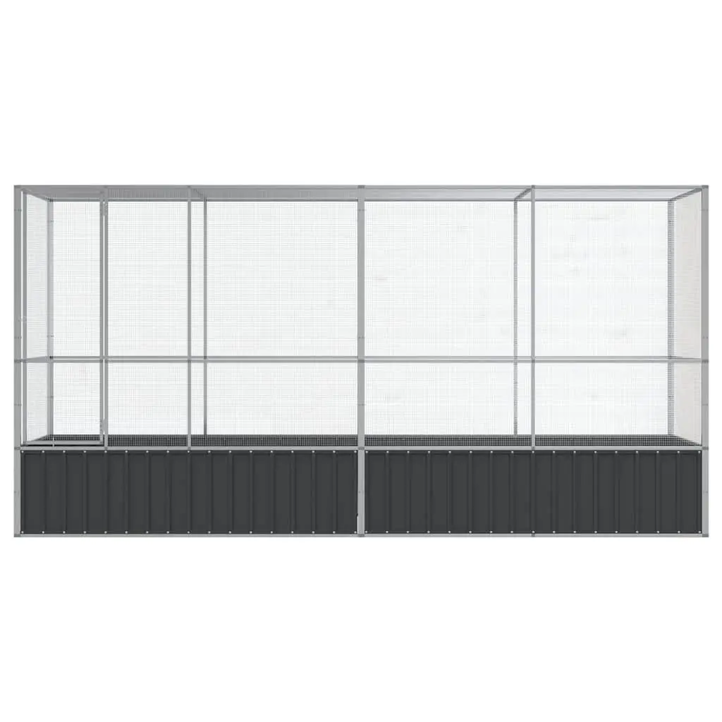Bird Aviary Silver Large Galvanised Steel Mesh Cage with Extension