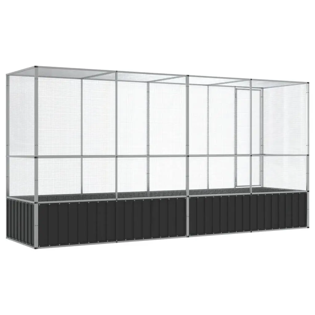 Bird Aviary Silver Large Galvanised Steel Mesh Cage with Extension